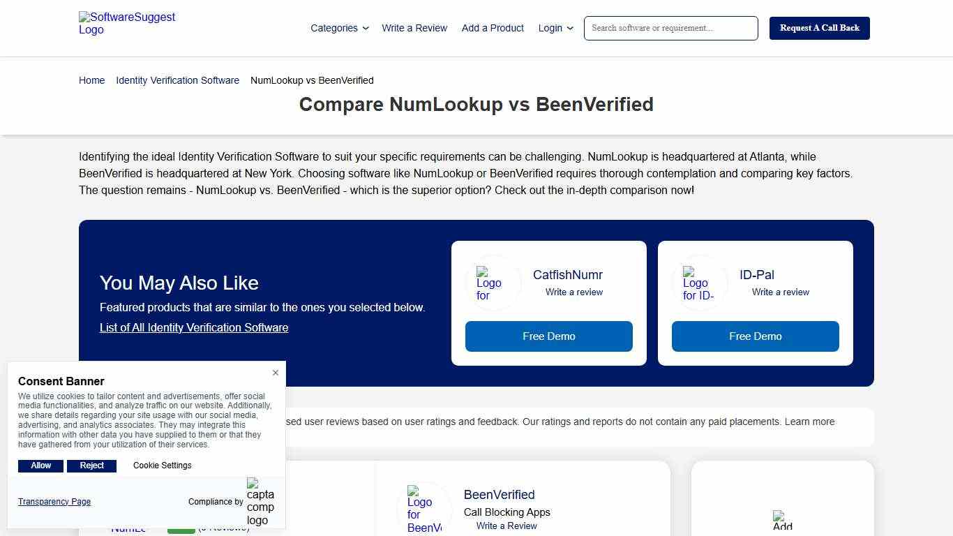 Compare NumLookup vs BeenVerified in January 2026
